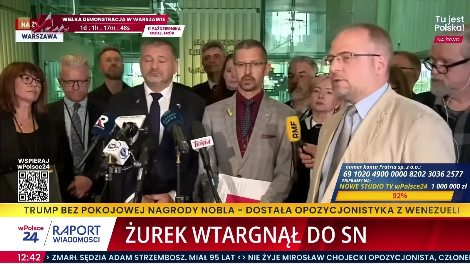 Alarm w Sądzie Najwyższym! Minister Żurek z ludźmi KOD-u wtargnął na teren SN
