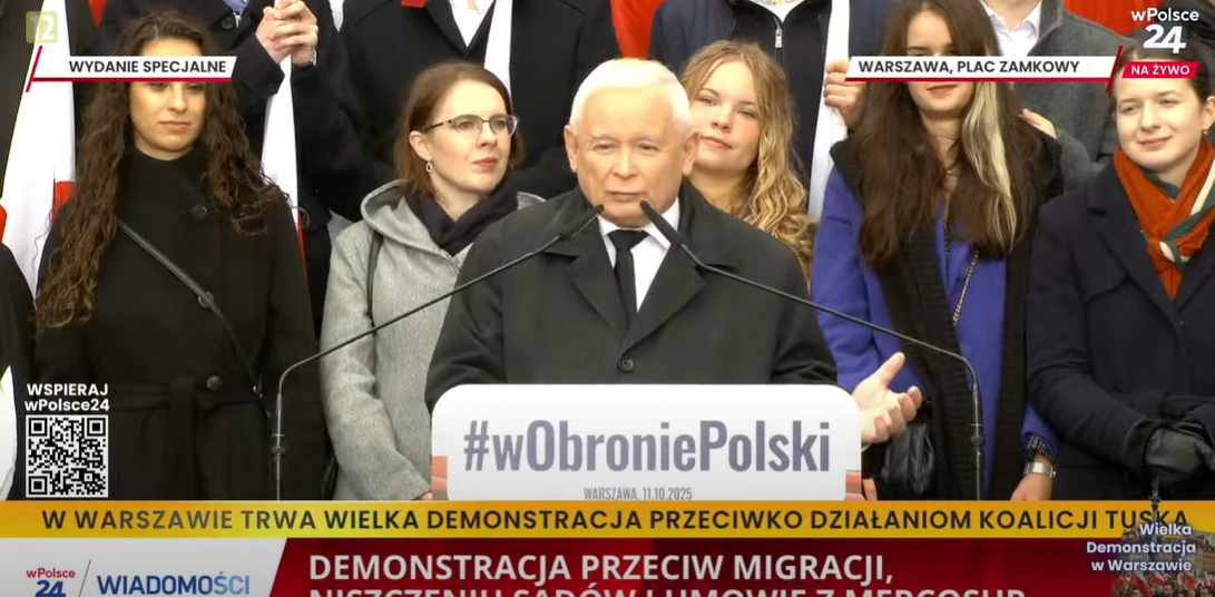 Ostre wystąpienie Kaczyńskiego podczas manifestacji PiS. Jasne stanowisko ws. umowy z Mercosur!