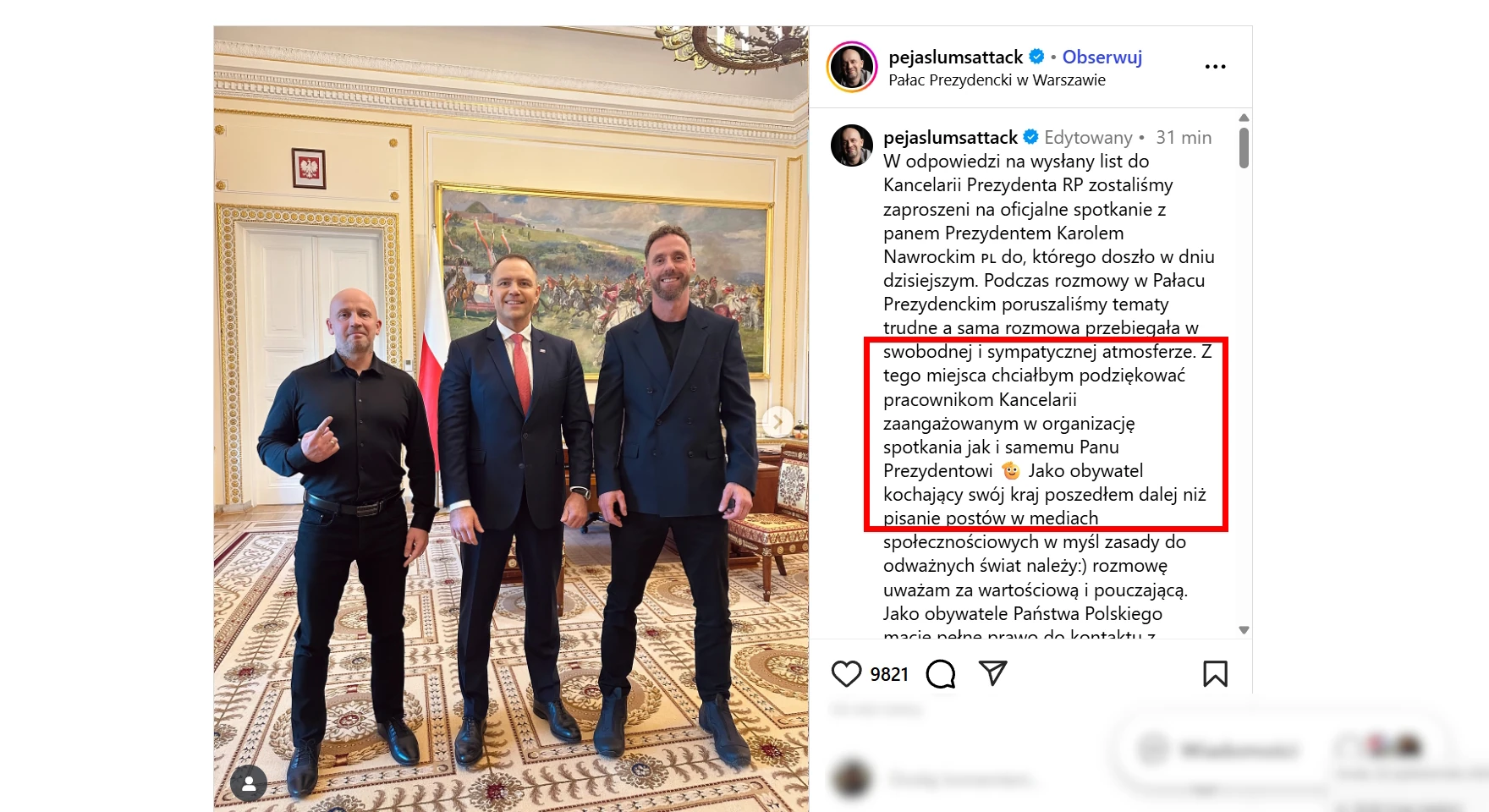 Popularny polski raper odwiedził prezydenta Nawrockiego. "Jako obywatel kochający swój kraj poszedłem dalej niż pisanie postów w mediach społecznościowych"