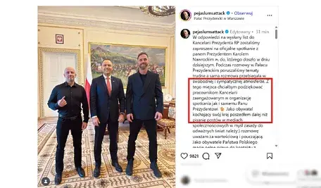 Ryszard Andrzejewski Peja spotkał się z prezydentem Karolem Nawrockim w Pałacu Prezydenckim