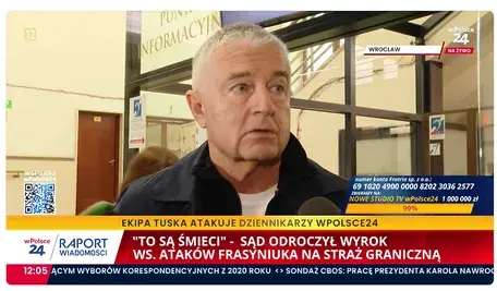Władysław Frasyniuk pluje na żółnierzy, przed sądem okręgowym we Wrocławiu. Trwa proces byłego posla