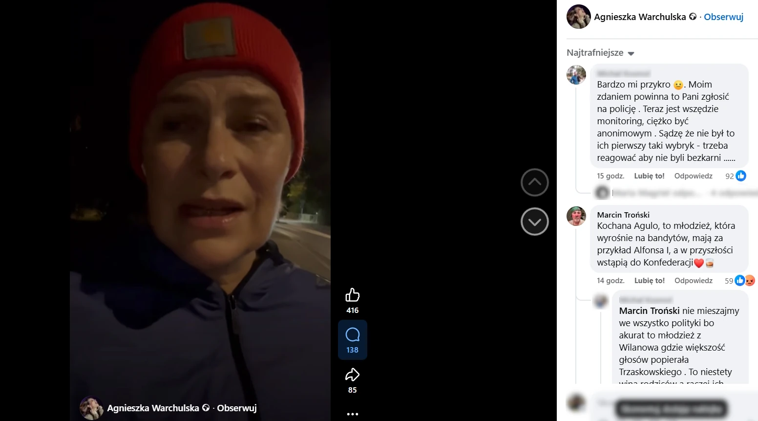 Polska aktorka zaatakowana przez wyrostków z Wilanowa. "Usłyszałam: Zdechnij s..., J... ją"