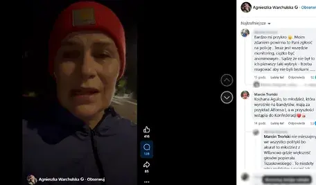 Aktorka Agnieszka Warachulska została zaatakowana przez wyrostków  podczas treningu na ulicach Warszawy. Młodzież z bogatych domów obrzuciła ją jajkami i kamieniami w okolicach Wilanowa, gdzie mieszkają wyborcy Trzaskowskiego.