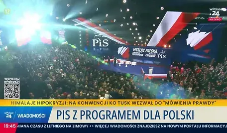 Pełna sala na konwencji PiS w Katowicach. Wielka energia, biało-czerwone flagi, czołowi politycy partii