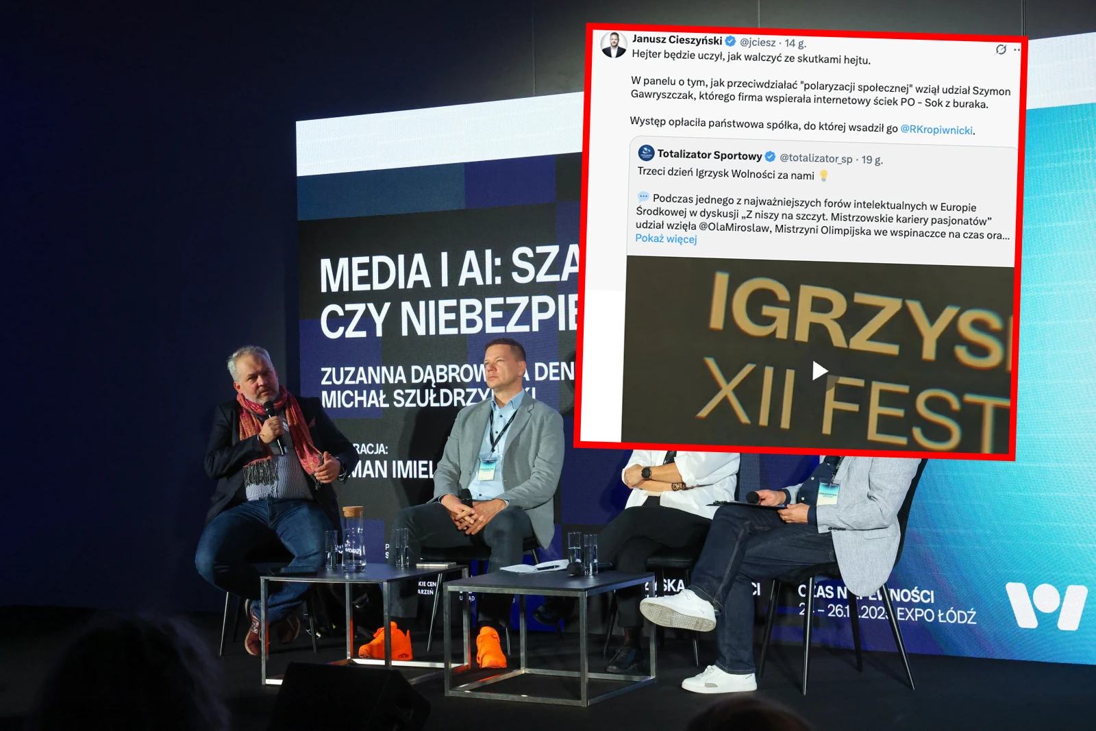 Członek zarządu Totalizatora wystąpił na Igrzyskach Wolności. Przypomniano, iż miał związki z hejterskim profilem Sok z Buraka