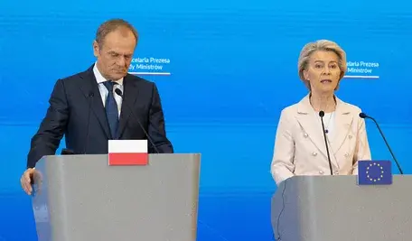 Szefowa KE Ursula von der Leyen i premier Polski Donald Tusk