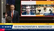 Zaprzysiężenie Karola Nawrockiego. Obok dziennikarze komentują pierwsze 100 dni prezydentury. 
