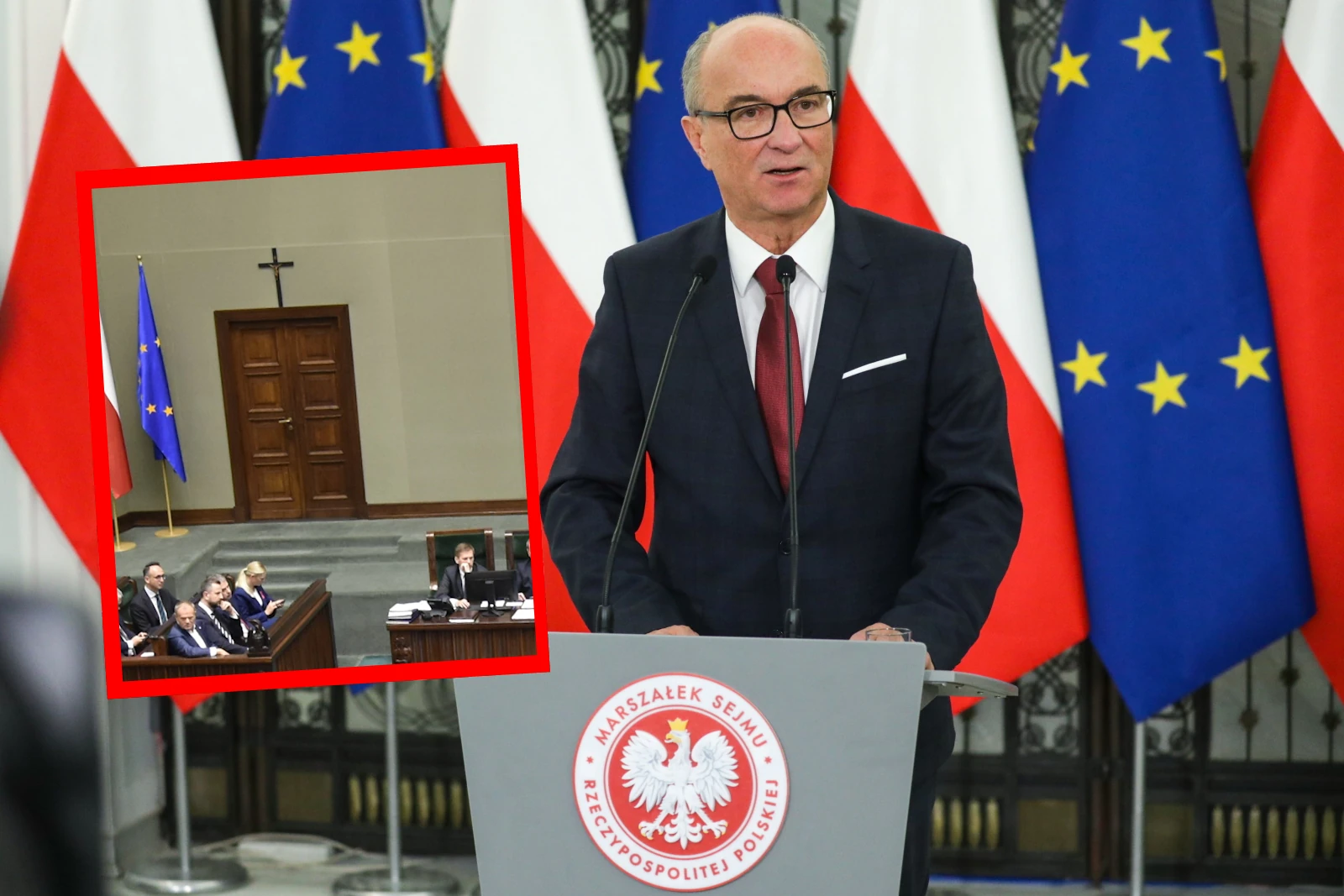 Nowy marszałek Czarzasty zaraz po wyborze zdecydował w sprawie krzyża w Sejmie i aborcji