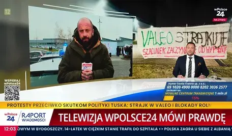 Relacja ze straju w fabryce Valeo na antenie telewizji wPolsce24.tv