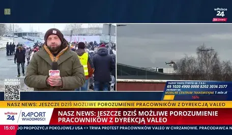 wPolsce24 opisuje trwający strajk pracowników w fabryce Valeo w Chrzanowie, koncentrując się na żądaniach poprawy warunków pracy i gwarancji płacowych.