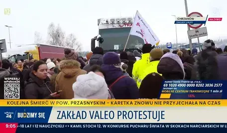 Protest pracowników firmy Valeo w Chrzanowie. Tir próbował wjechać w tłum