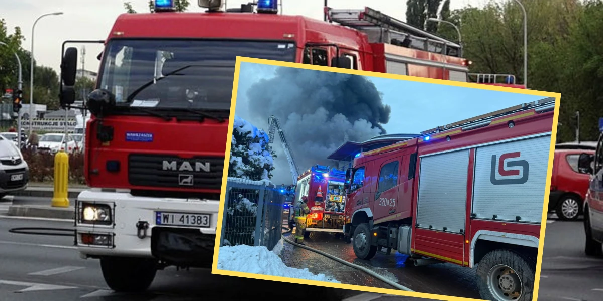 Słup czarnego dymu unosi się nad miastem! 100 strażaków walczy z pożarem hali