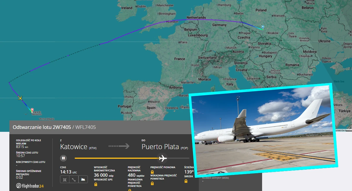 Awaryjne lądowanie czarteru z Katowic na Dominikanę. Pasażer pod wpływem dopalaczy zaatakował innych