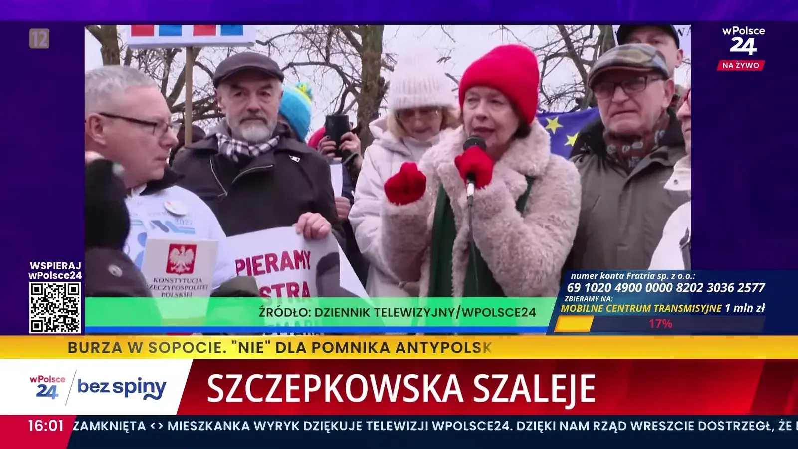 Joanna Szczepkowska szaleje na pikiecie przed Belwederem. „Nie wiemy, kto wygrał wybory”