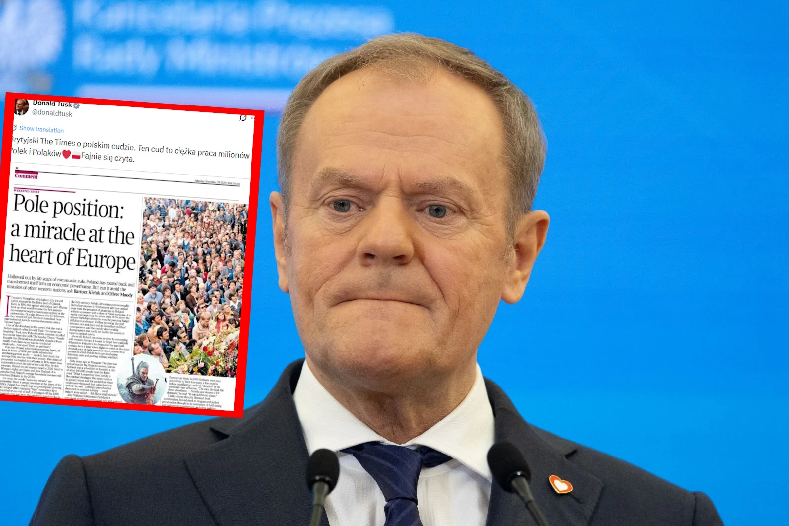 Papa chwali się sukcesami PiS. Kto napisał artykuł w „The Times”?