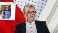 Karolina Opolska na antenie TVP.info, na małym zdjęciu dziennikarka promująca swoją książkę na portalu X
