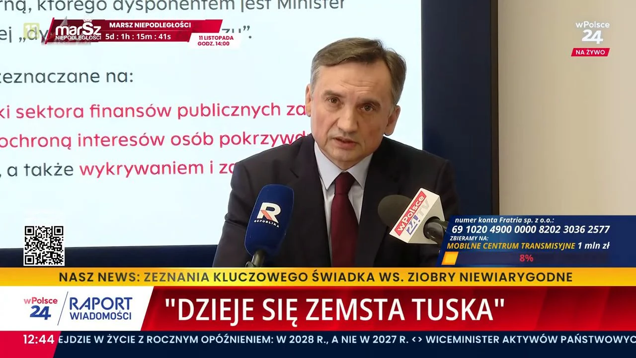 "Dzieje się zemsta Tuska". Zbigniew Ziobro komentuje próbę odebrania mu immunitetu