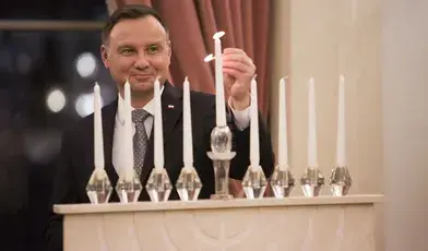 Prezydent Andrzej Duda urządzał Chanukę w Pałacu Prezydenckim