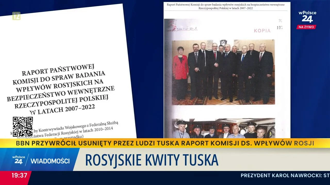 Mocny materiał Wiadomości wPolsce24 - rosyjskie kwity na Tuska