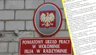 Zwolnienia, i tabliczka urząd pracy w Wołominie. Bezrobocie rośnie, rządzi Tusk i jest coraz gorzej