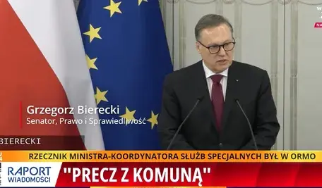 Senator Grzegorz Bierecki przemawia w Senacie i mówi o zbrodni na Wybrzeżu