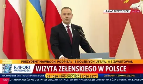 Prezydent Karol Nawrocki podczas spotkania z Wołodymyrem Zełeńskim