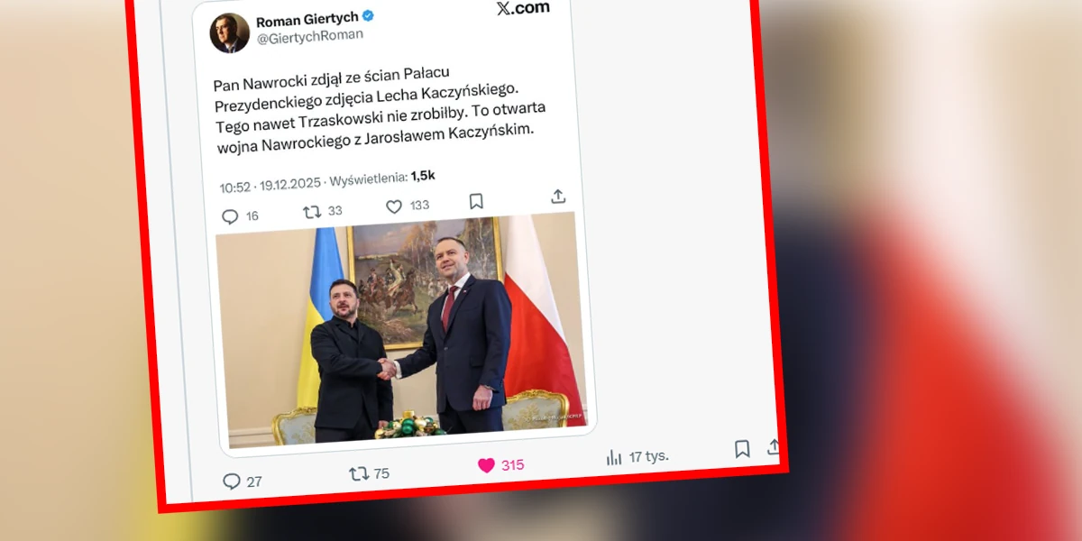 Prezydent Karol Nawrocki usunął zdjęcie śp. prof. Lecha Kaczyńskiego z Pałacu Prezydenckiego?! Skandaliczne zachowanie