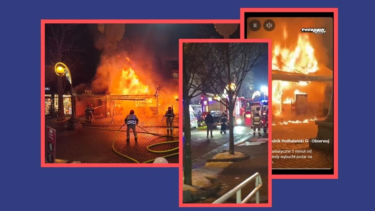 Ogień na Krupówkach. Są ranni