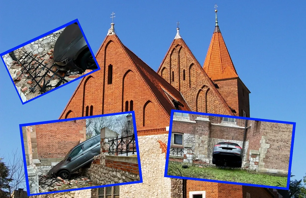 Ukrainiec staranował volkswagenem 700-letni kościół w Krakowie. Ile wydmuchał na alkomacie?
