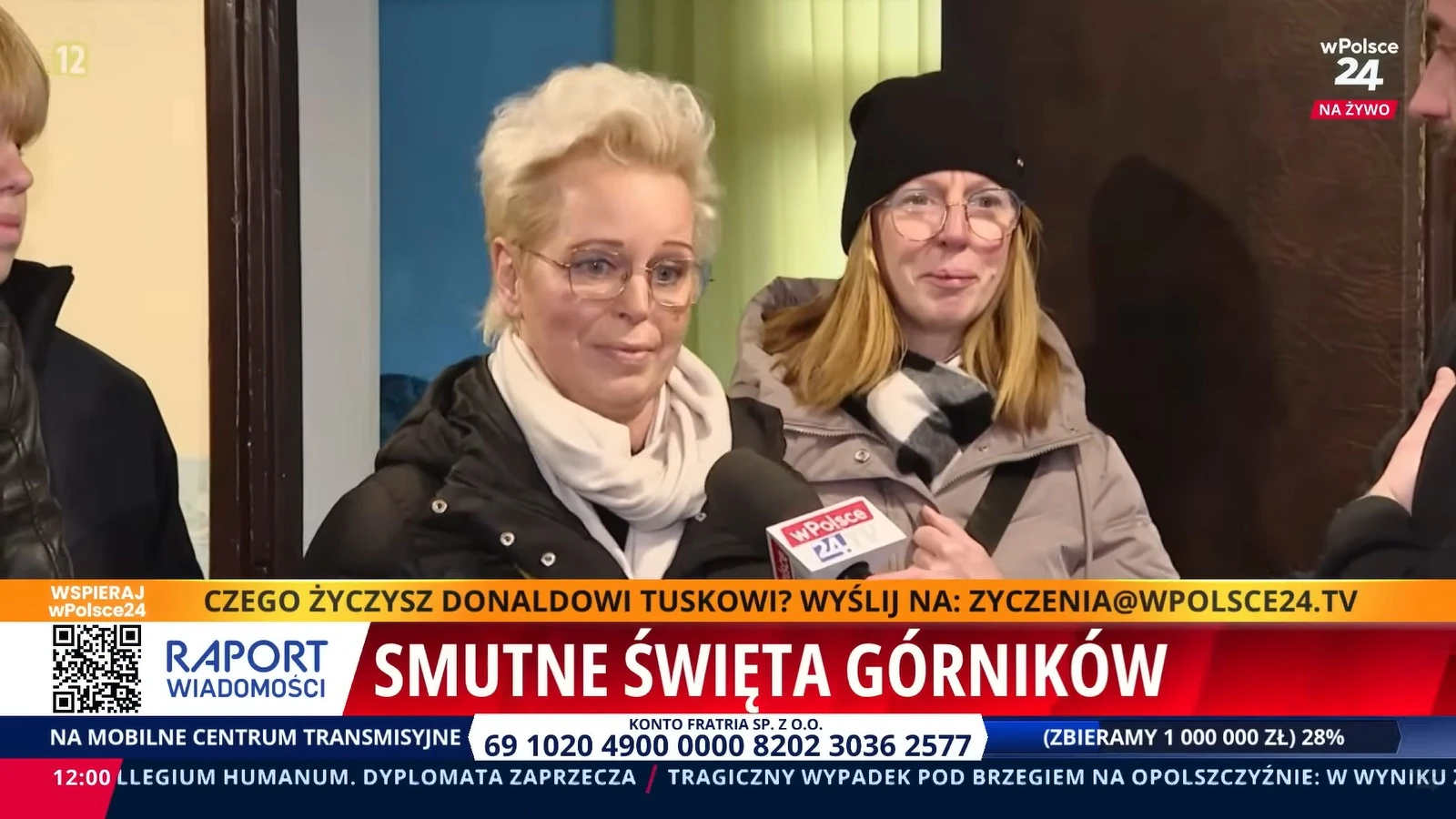 Бастующие шахтеры Силезии и их родственники пожелали Туску всего хорошего. "Его нужно было бы приукрасить на телевидении".