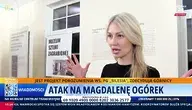 Magdalena Ogórek podczas nagrania w Muzeum Sztuki Zagrabionej
