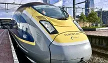 Pociąg Eurostar zmierzający z Francji do Wielkiej Brytanii