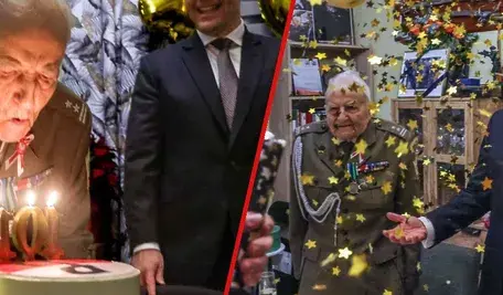 Pułkownik Jakub Nowakowski podczas swoich 101. urodzin. Prezydent Karol Nawrocki wziął udział w imprezie. 