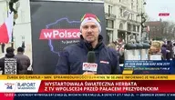 Konrad Hryszkiewicz podczas mikołajkowej herbatki przed Pałacem Prezydenckim