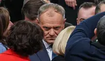 Premier Donald Tusk na Radzie Krajowej Koalicji Obywatelskiej w Warszawie. Znowu się sroży.