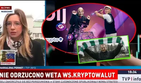 Wszyscy "umoczeni" w kryptowaluty. Taką logikę zaprezentowała dziś dziennikarska TVP Info w likwidacji, choć wspomniała jedynie o prezydencie Nawrockim 