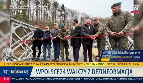 Cały komitet polityków KO podczas otwarcia mostu tymczasowego