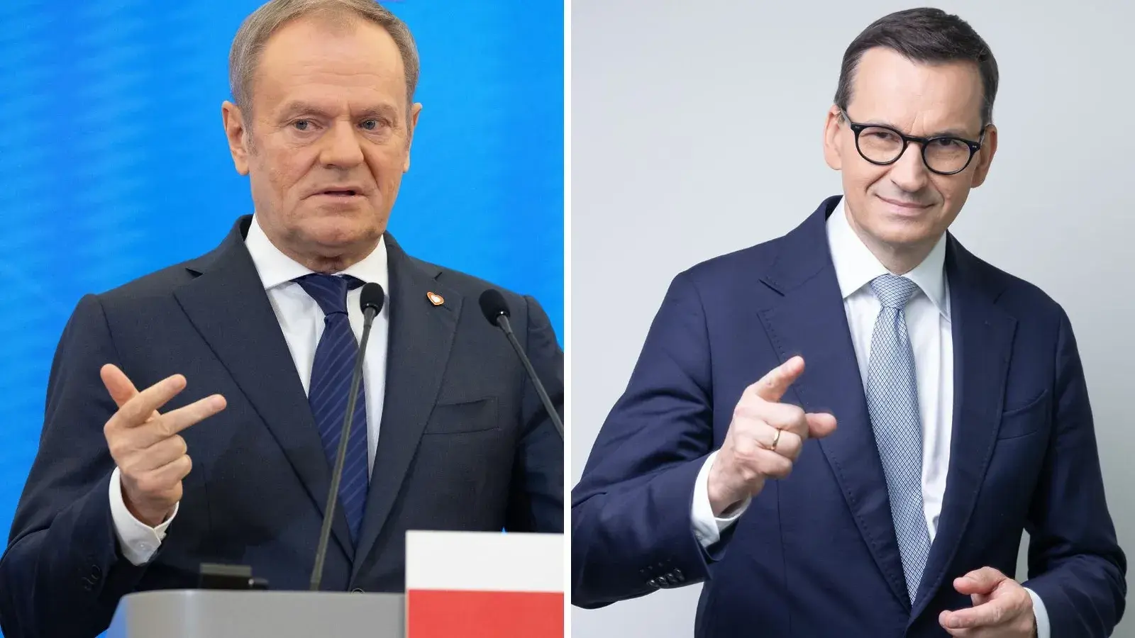 Morawiecki do Tuska: "Milcz łobuzie!". W tle broń i Ukraina