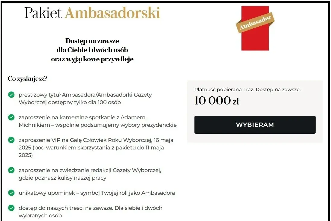 pakiet ambasadorski