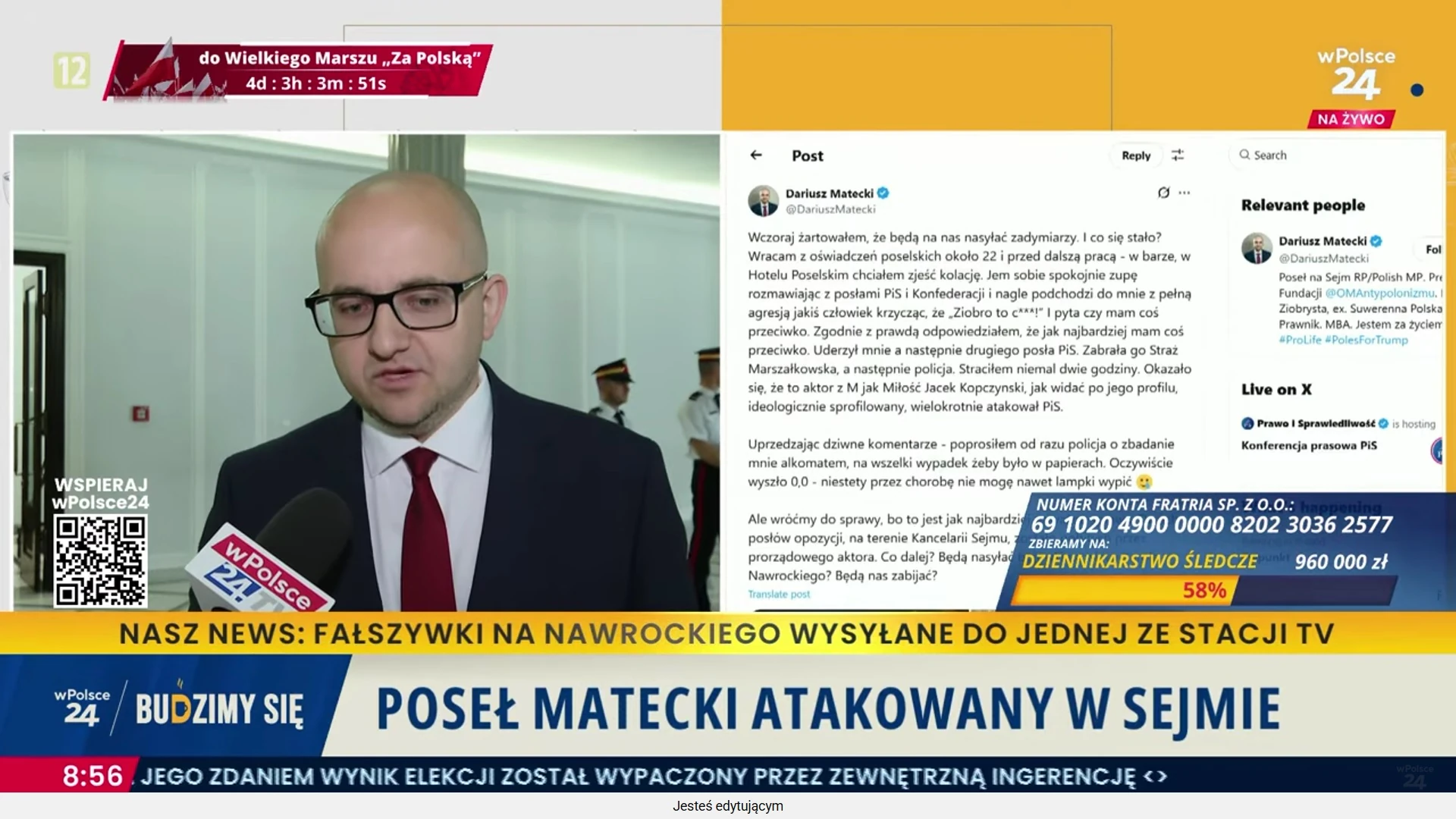 Znany aktor zaatakował posła Mateckiego w Domu Poselskim. Jest wynik badania alkomatem. Ujawniamy nowe szczegóły
