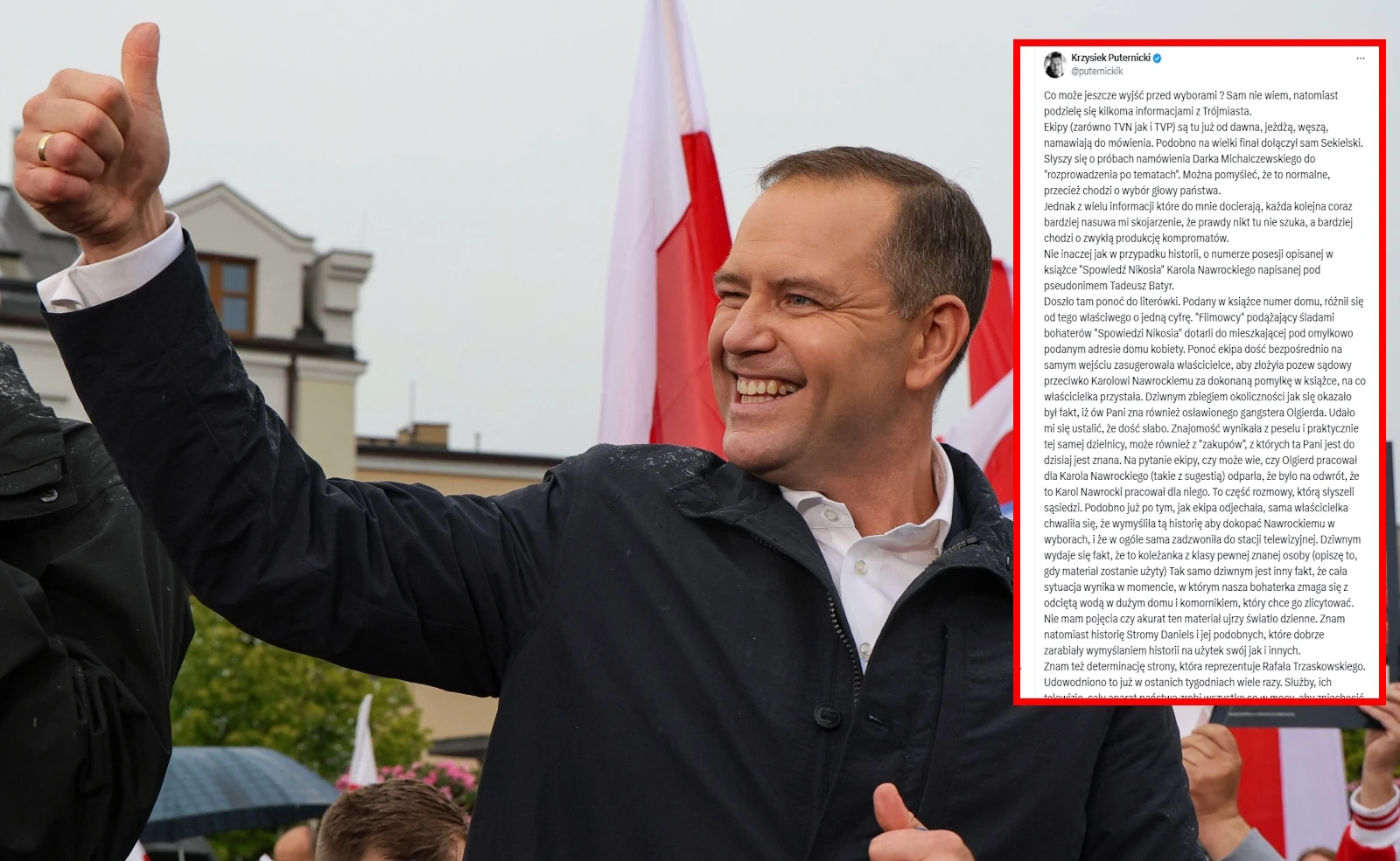 Polowanie na Nawrockiego w Gdańsku. "Szukają czegokolwiek". 12 agentów ABW jeździ za kandydatem? Podstawią też aktorkę?