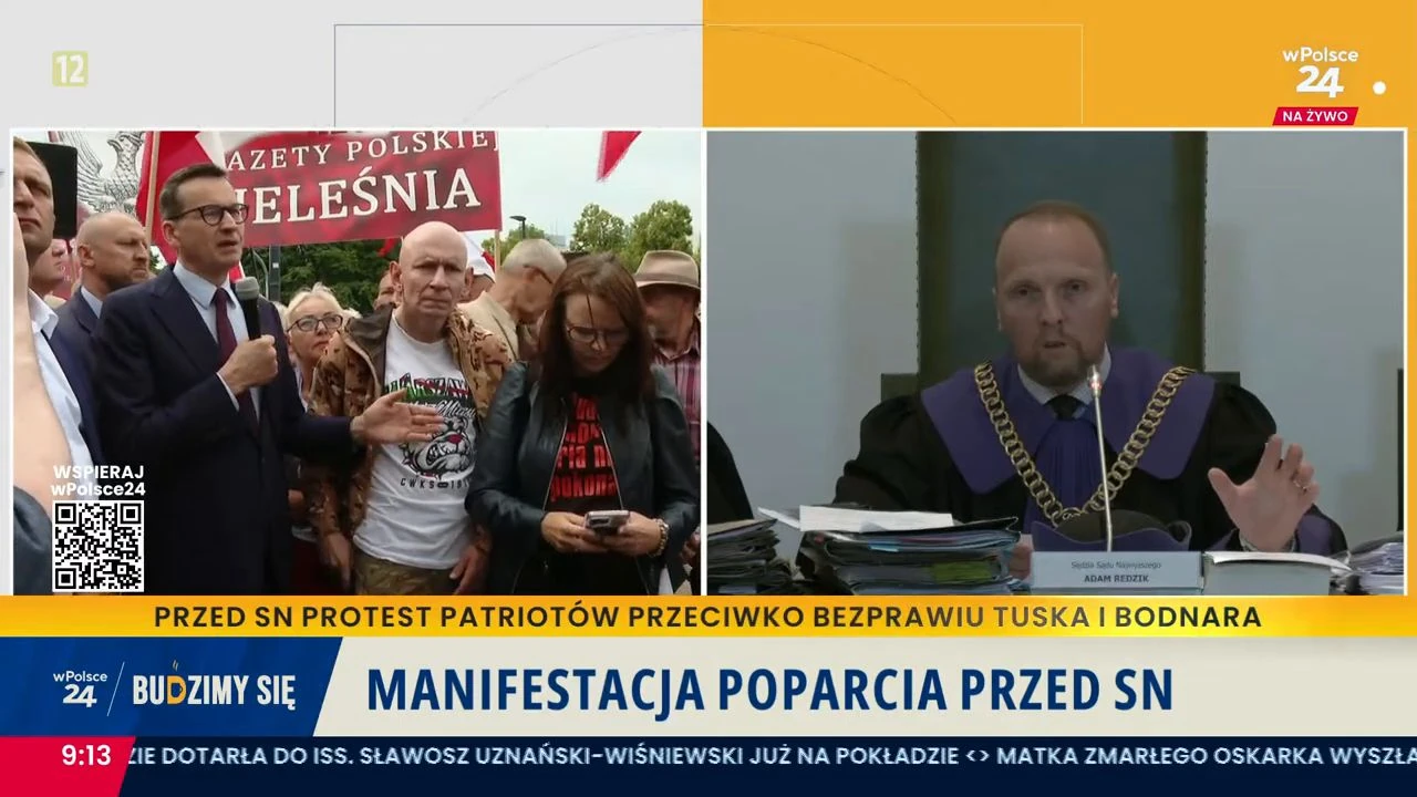 Trwają protesty przed Sądem Najwyższym. Morawiecki: Oni chcą oddać władzę Berlinowi