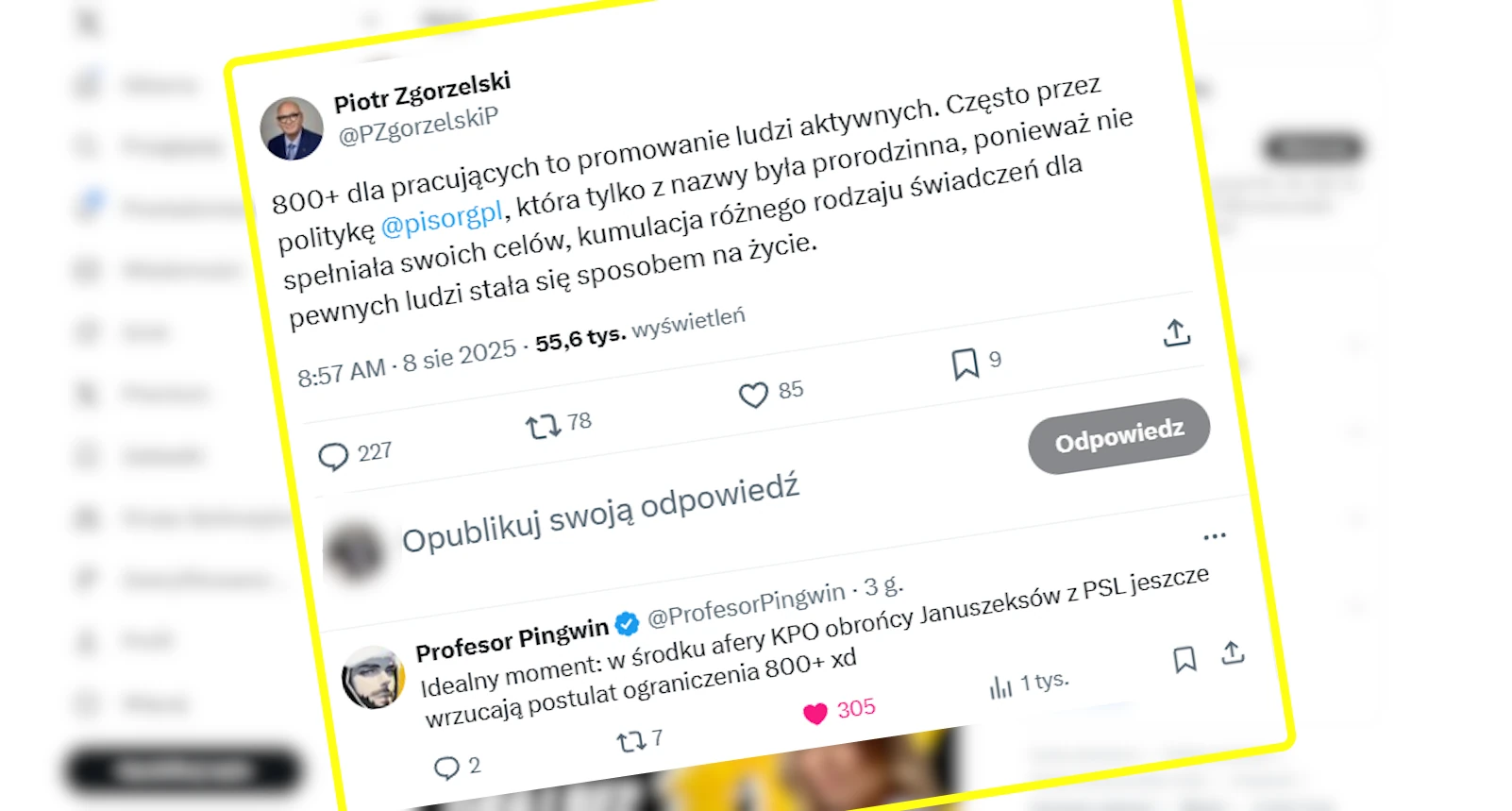 Polityk PSL odleciał. Chce odbierać 800+