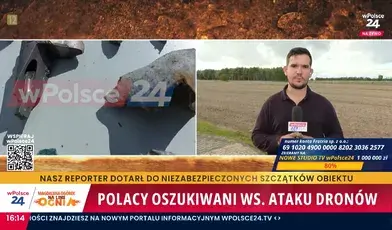 Reporter wPolsce24 w Wyrykach pokazuje niezabezpieczone szczątki po wrześniowej eksplozji i relacjonuje dramat mieszkańców.