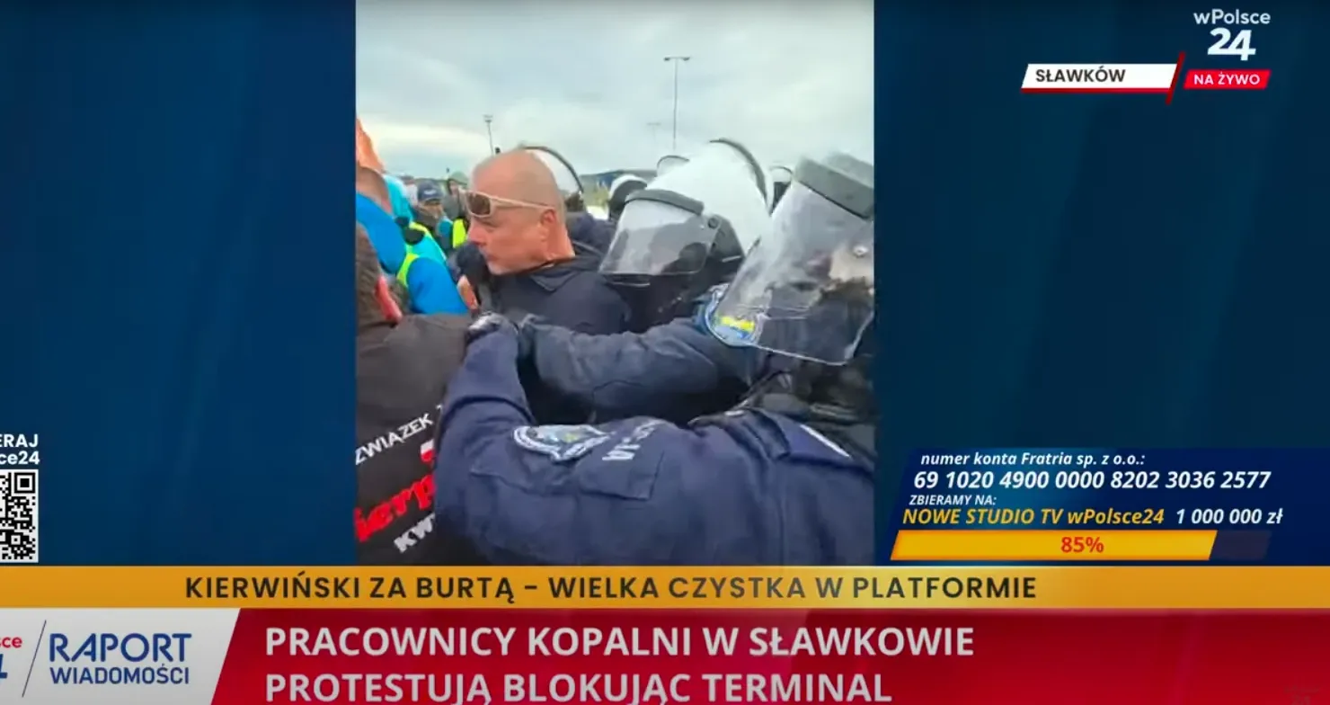 Wrócił stary Tusk: Policja z bronią gładkolufową na górników i hutników w Sławkowie!