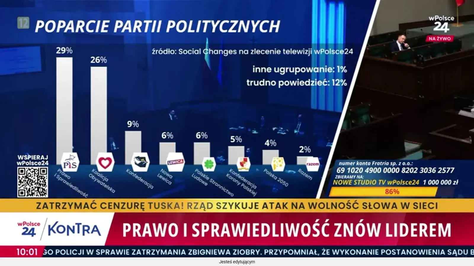Jaką partię popierają Polacy? Sondaż dla telewizji wPolsce24