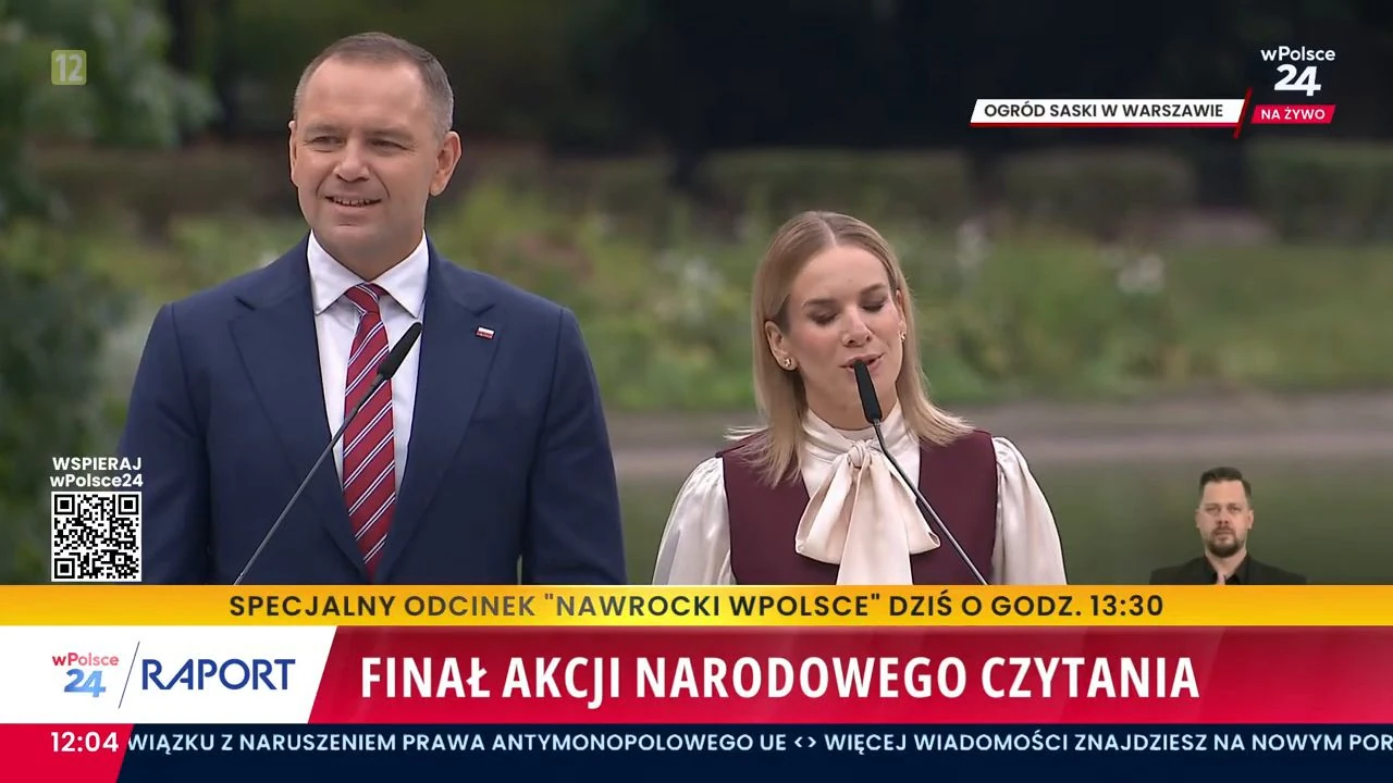 Zabawna scena podczas Narodowego Czytania. Pierwsza dama przypomniała coś prezydentowi