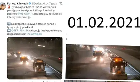 To przykre ale na dowód tego, że prace przy odśnieżaniu idą pełną parę minister Dariusz Klimczak użył zdjęcia sprzed 5 lat (Fot. X/Alvin Gajadhur)