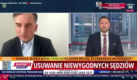 Zbigniew Ziobro podczas wywiadu, w którym komentuje decyzję o pozostaniu za granicą