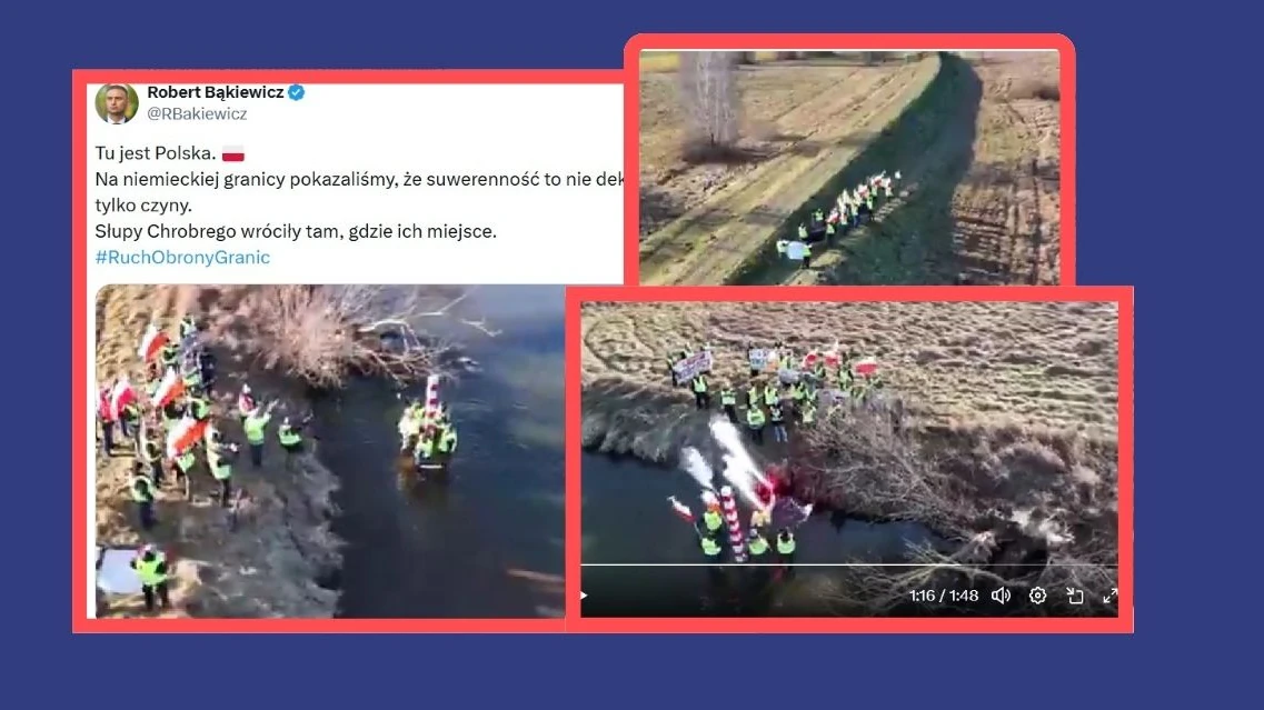 Prokuratura bada akcję Bąkiewicza. „Wzorem Bolesława Chrobrego wbiliśmy symboliczny słup na granicy z Niemcami”
